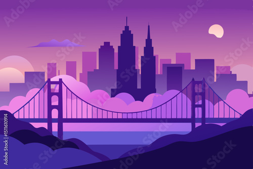san francisco skyline at sunset