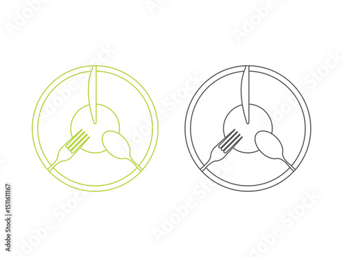 Simple set of spoon, fork, knife design symbol, vector, isolated on transparent background