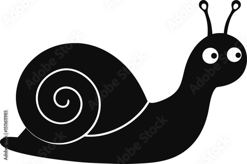 snail silhouette vector illustration