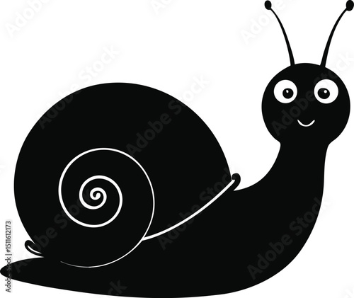 snail silhouette vector illustration