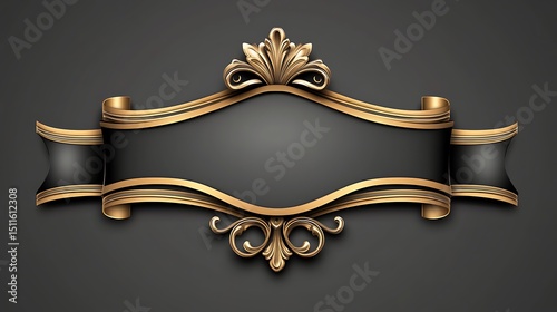 Elegant Gold and Black Decorative Banner