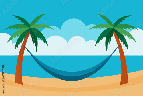 tropical beach with palm trees
