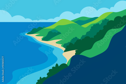 aerial view of the sea and mountains