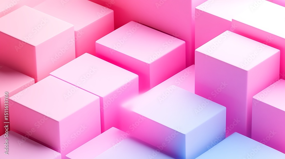 Obraz premium Abstract geometric shapes in soft pastel colors (1)