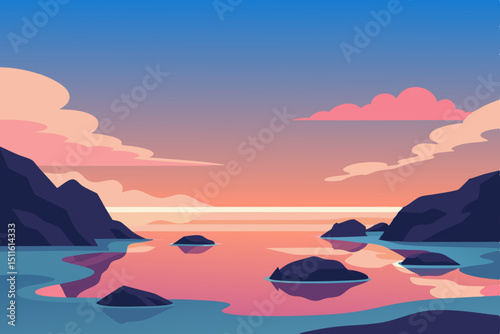 sunset in the mountains