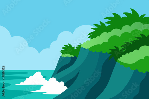 vector illustration of a tropical island