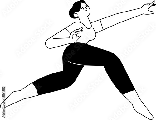 Woman yoga exercise fitness workout pose stretching training wellness health lifestyle balance asana sport vector art illustration