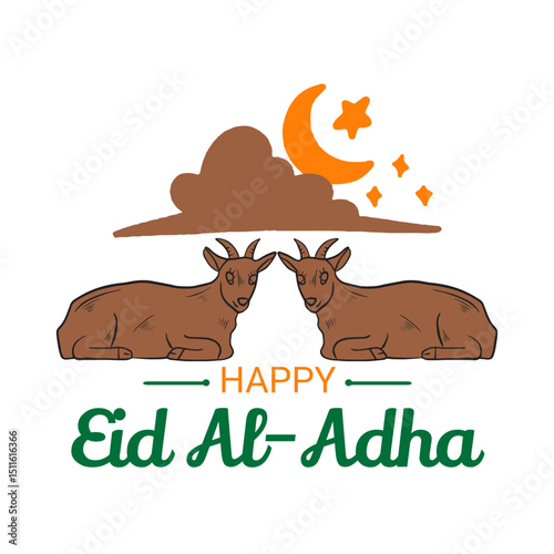 illustration of calligraphy design for Eid al-Adha greetings