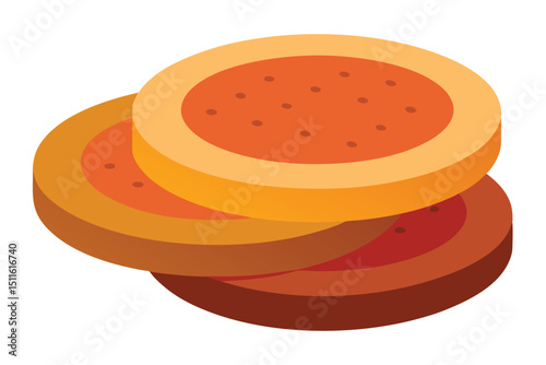 Multi textured coasters made from layered clay in artistic decor vector art illustration