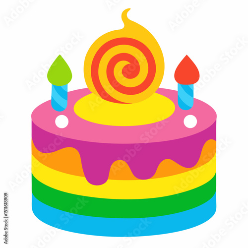 birthday cake isolated on white
