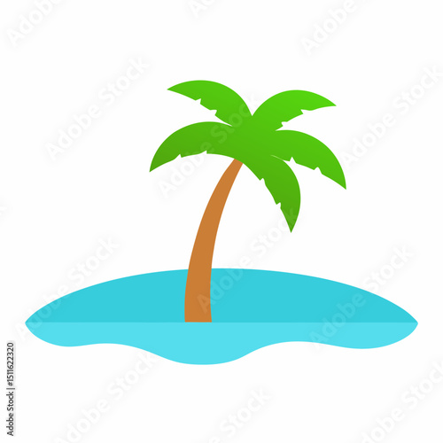 vector illustration of a tropical island