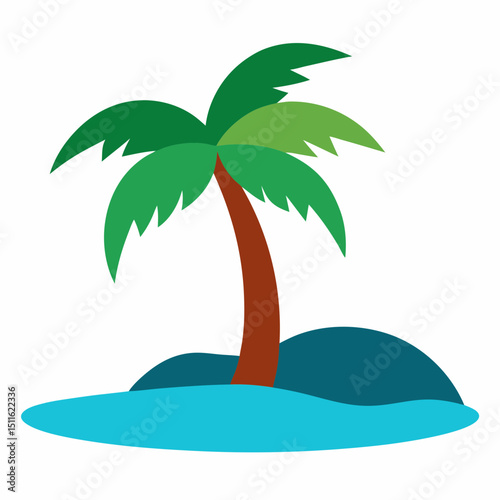 tropical island with palm trees