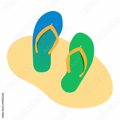 flip flops on a white background