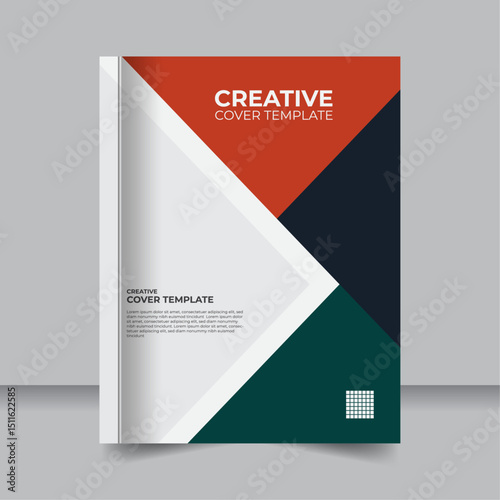 Modern Gradient Style Corporate Cover Design, Professional Business Book Cover Layout Editable Template
