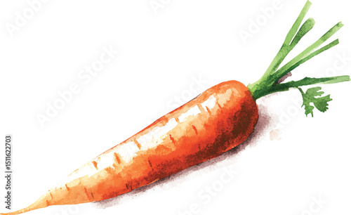 Fresh carrots. Watercolor hand drawn illustration vector  isolated on white background