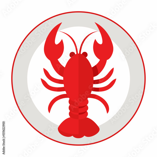 red lobster isolated on white