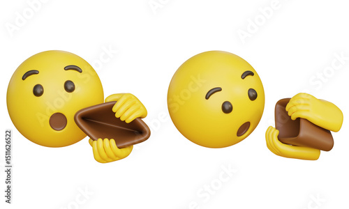 Emoticon showing an empty wallet 3D Icon