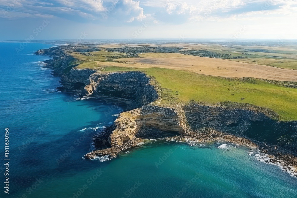 Fototapeta premium Breathtaking aerial view of Blanche Point showcasing Australia's stunning ocean landscape, Australia ocean landscape aerial view Blanche point, Adelaide