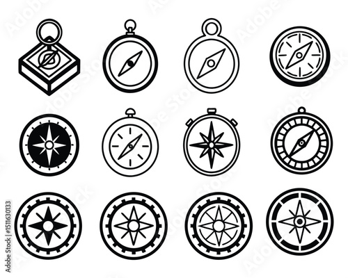 compass icon set