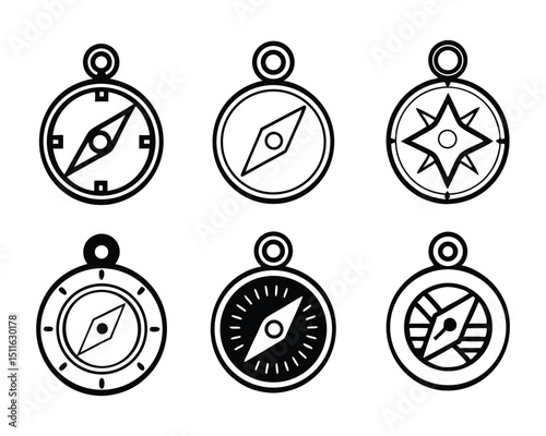 compass icon set
