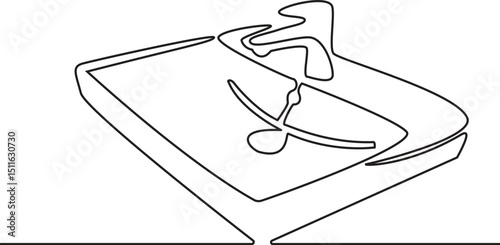 Continuous one line drawing of Sink. Single line drawing illustration of Compartment sink. Washing hand concept vector art. Vector Illustration.