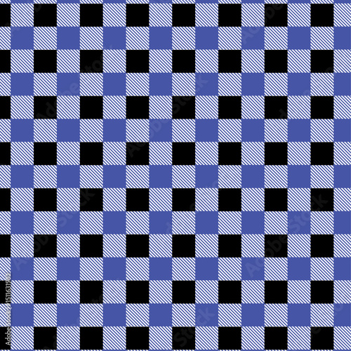 A blue seamless plaid pattern in a clean, monochromatic style, perfect for modern textile design, digital backgrounds, and graphic elements.