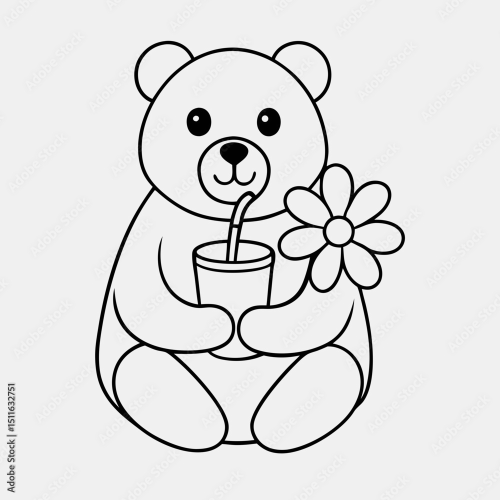 Naklejka premium teddy bear with a gift