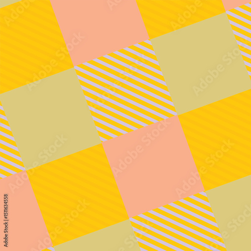 A yellow seamless plaid pattern in a clean, monochromatic style, perfect for modern textile design, digital backgrounds, and graphic elements.