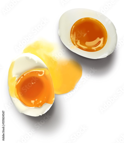 Fotografia Soft boiled eggs with runny yolk and white, perfect for breakfast or cooking
