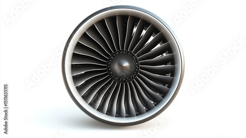 Turbine engine, isolated, aviation, technology, white background, industrial, power,  travel, transportation, design