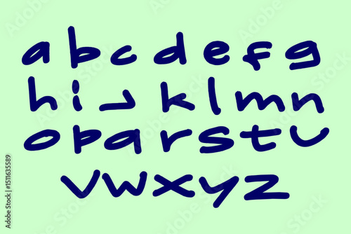 Hand drawn colorful alphabet font set in sketch style for education and art design