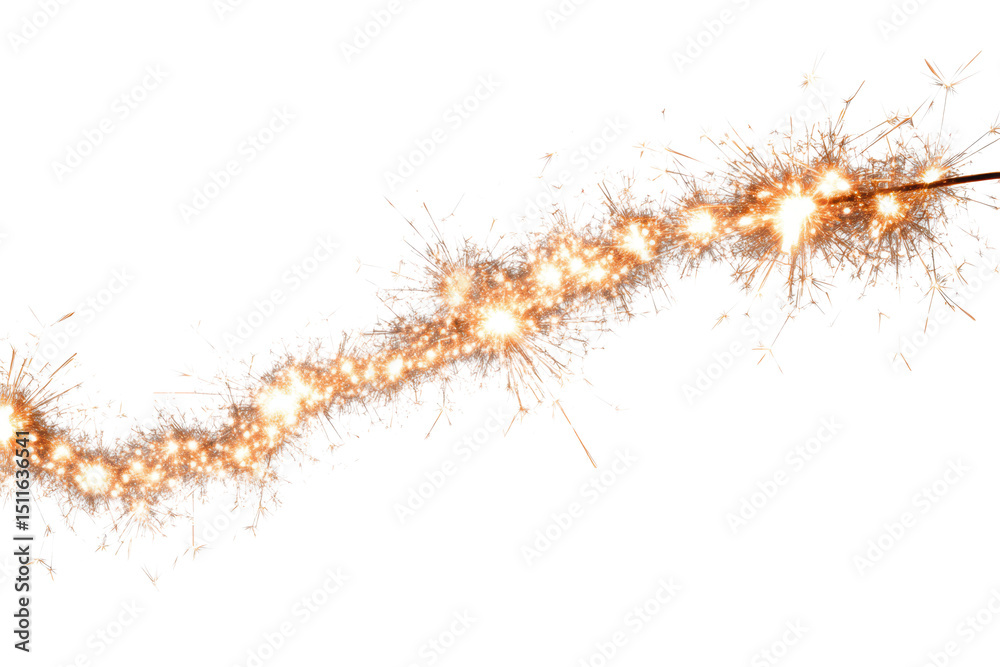 Fototapeta premium new year silvester celebration sparkles isolated on white or transparent png