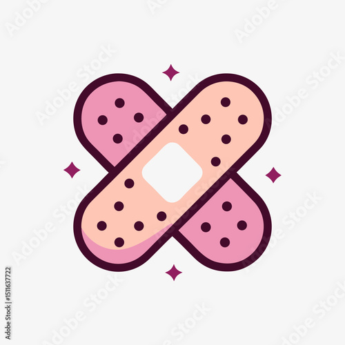 Wallpaper Mural Bandage Icon | Cute Medical Patch Flat Illustration Torontodigital.ca