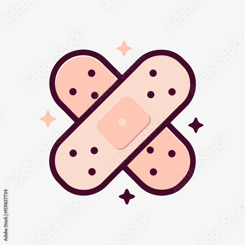 Bandage Icon | Cute Medical Patch Flat Illustration photo