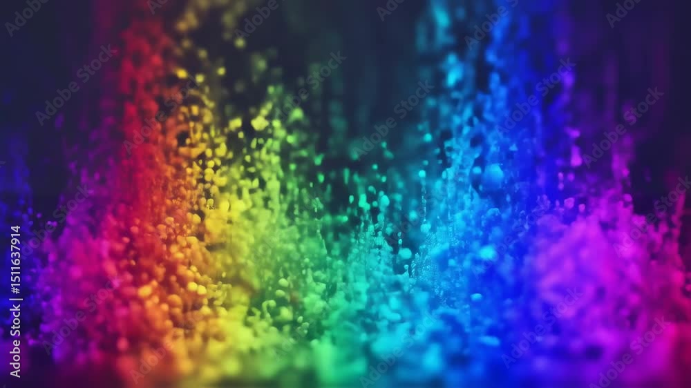 Vibrant rainbow color burst explosion in slow motion for creative backgrounds