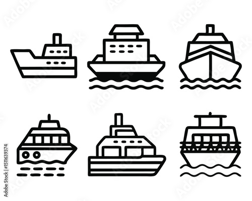 ferry icon set