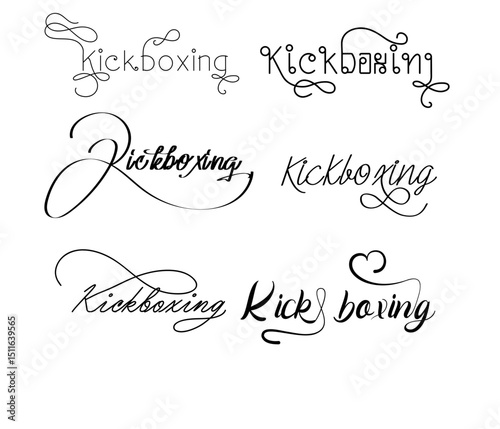 Unique Kickboxing Monogram Logos with Elegant Calligraphy & Emblem Styles