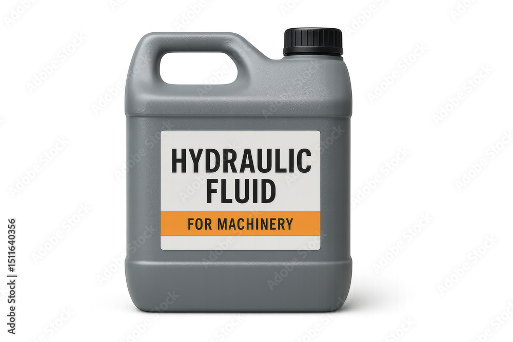 Gray plastic bottle containing hydraulic fluid for machinery on transparent background Gray plastic bottle containing hydraulic fluid for machinery on transparent background