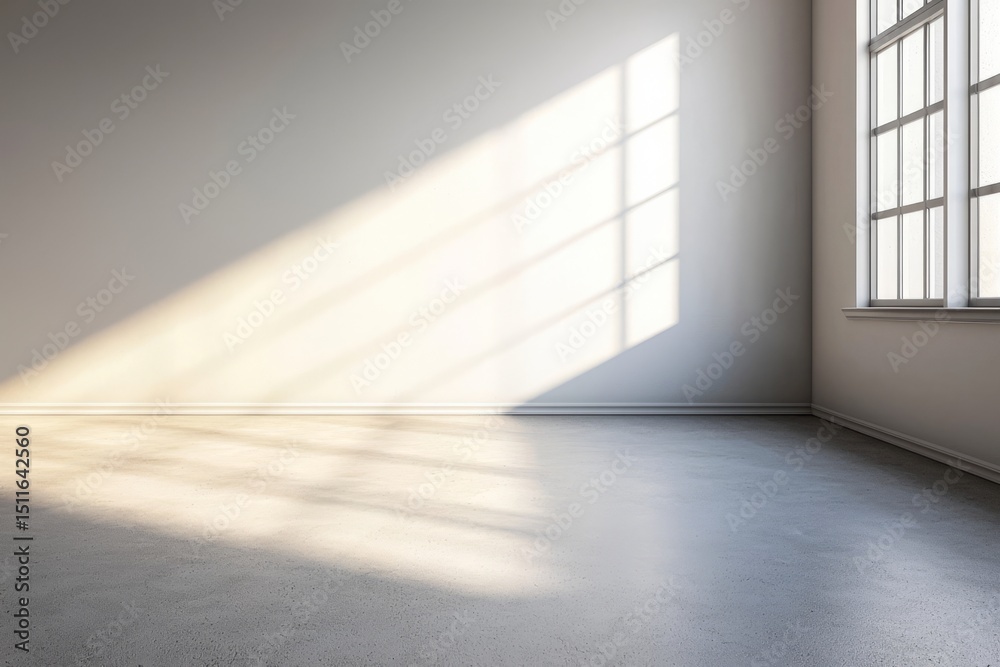 Fototapeta premium Minimalist room design showcasing an unadorned wall.