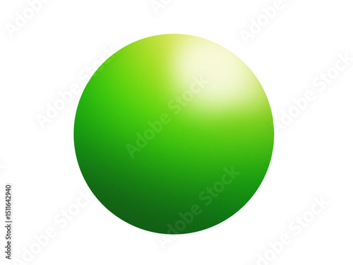 Green ball 3D. illustration without background. Object for use in various graphic design works.