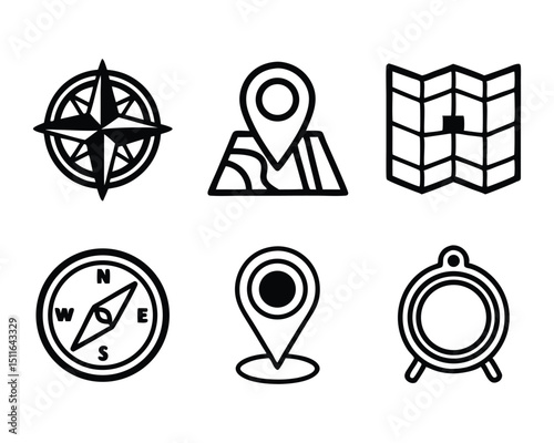 gps icon set