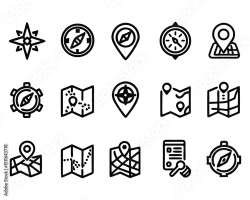 gps icon set