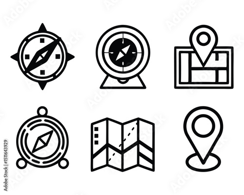 gps icon set