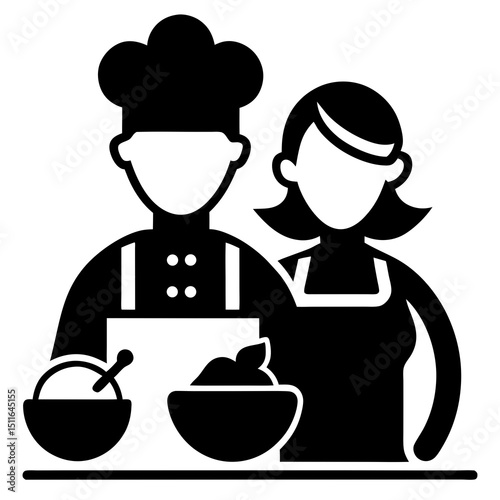 Cooking Class Couple Teamwork Recipe Preparation Food Expertise Knowledge Culinary Art