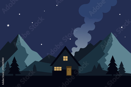 christmas night landscape