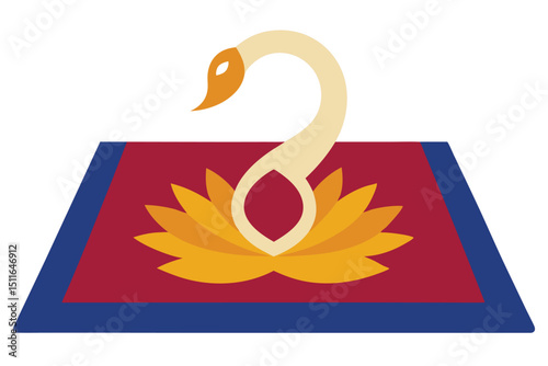 Matir thala with swan and lotus design in peaceful artistic theme vector art illustration