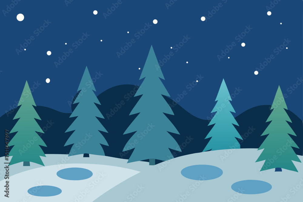 Naklejka premium winter landscape vector illustration