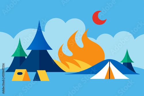 camping in the mountains