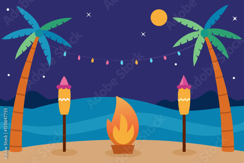 tropical beach with palm trees