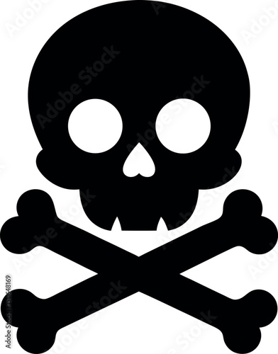 Skull and crossbones silhouette vector illustration